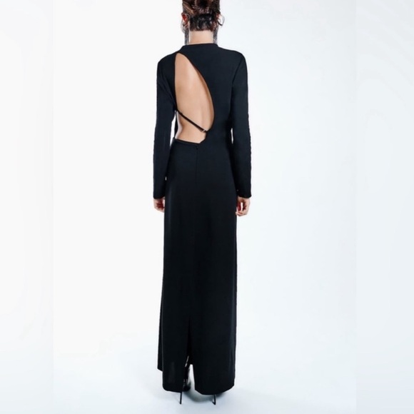 NWOT Zara Collection open back black maxi dress - Picture 2 of 8